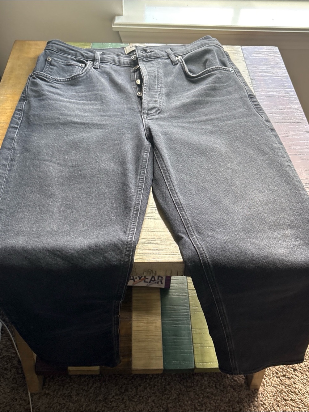 Agolde Women's Black Straight-Leg Jeans